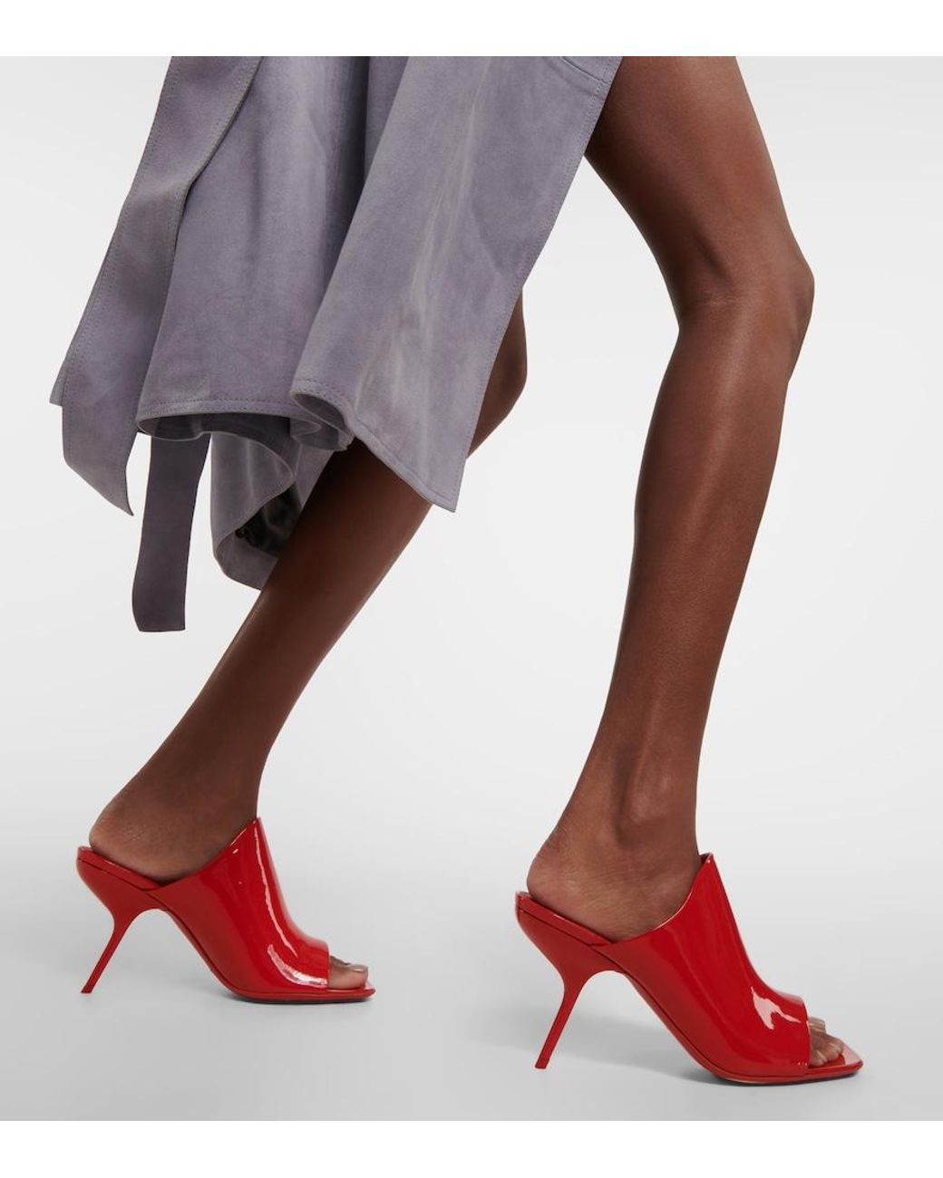 Ferragamo Red Era Patent Leather Mules