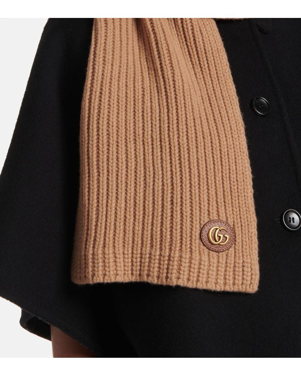 Gucci Natural Ribbed-Knit Wool And Cashmere Scarf