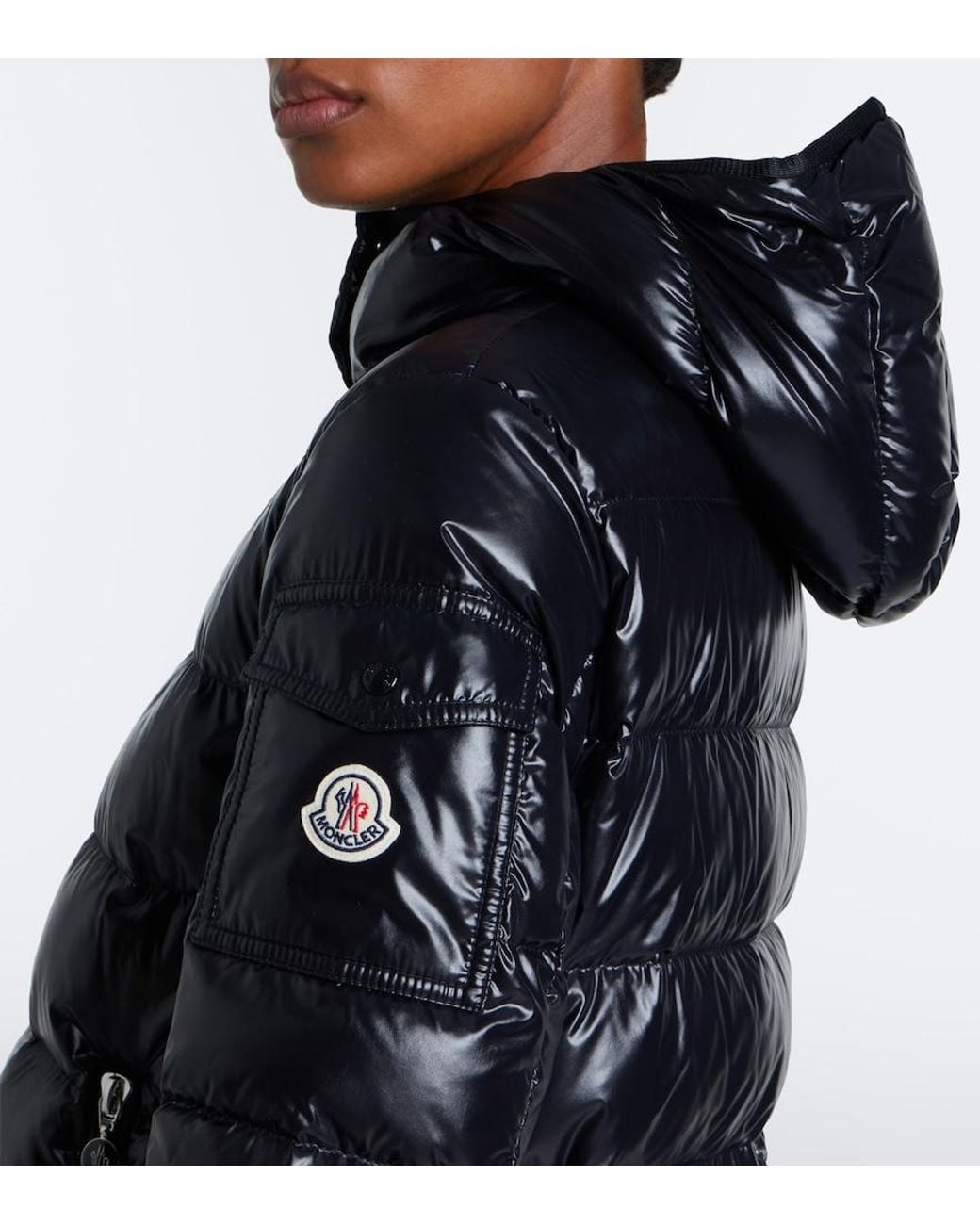 Moncler Black Courcelles Hooded Down Coat
