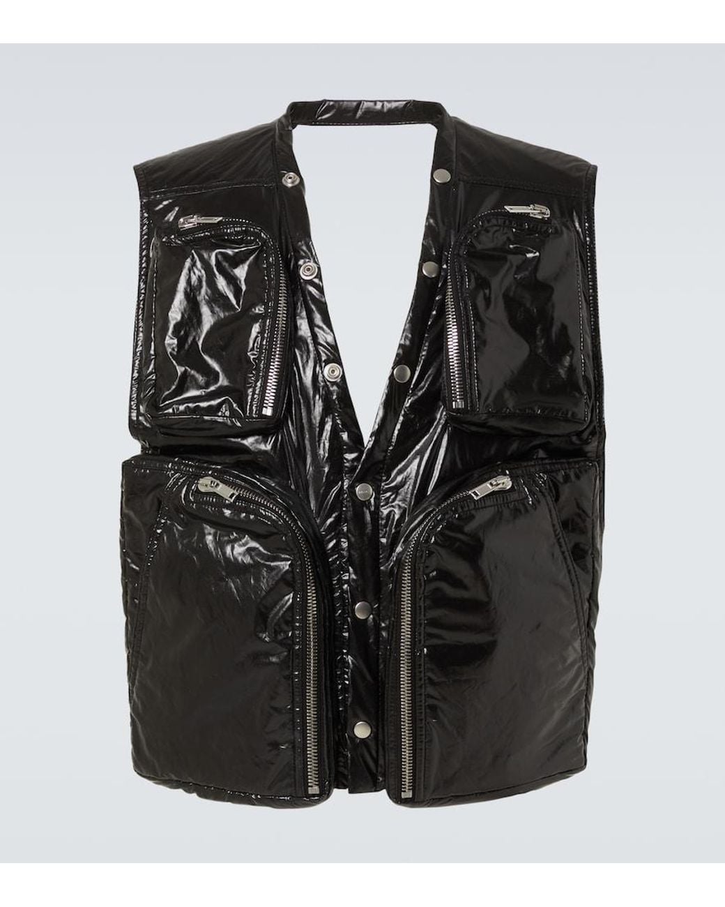 Rick Owens Black Cotton Cargo Vest for men