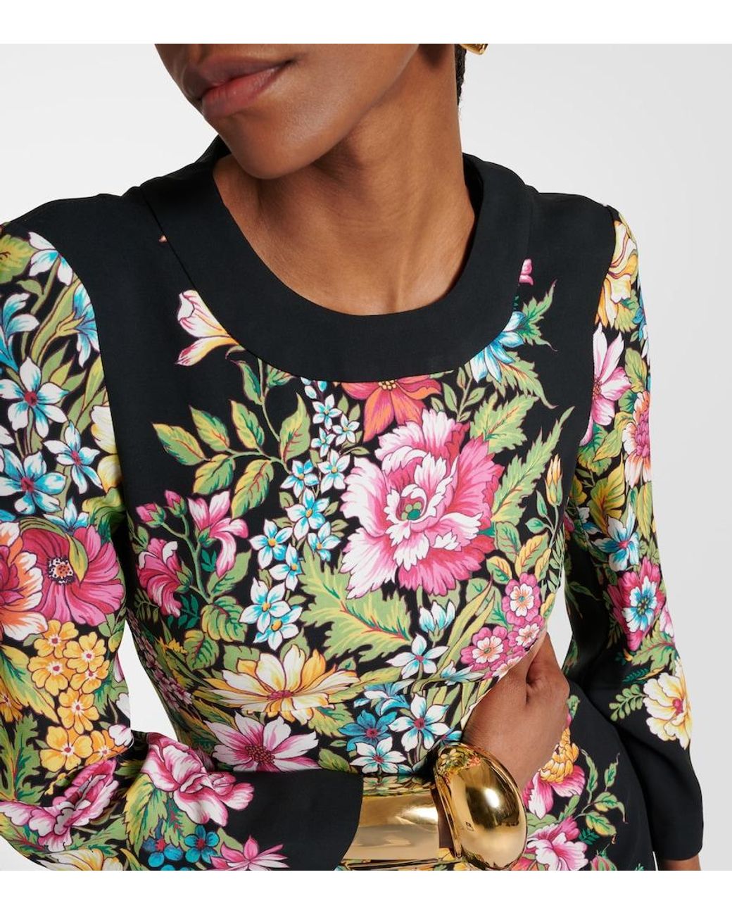 Etro Black Mini Dress Viscose, Elastane