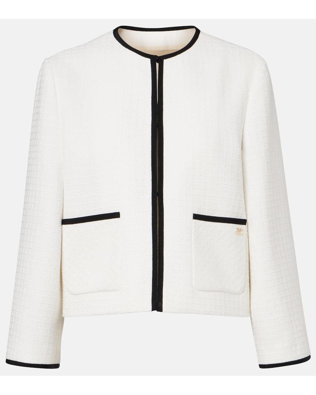 Valentino Garavani White Cotton Tweed Jacket