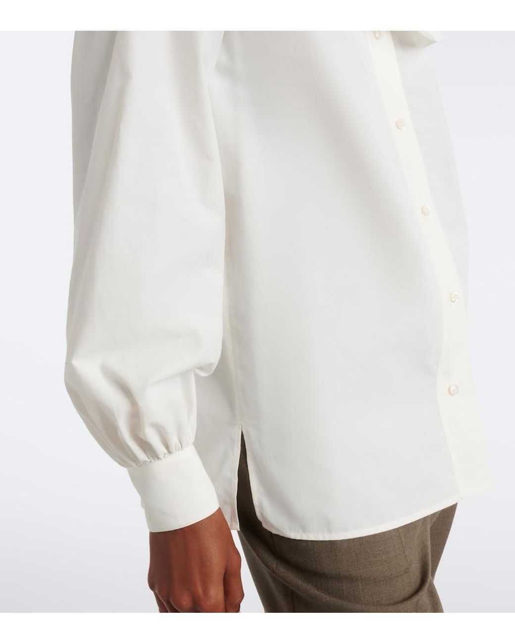 Ralph Lauren White Scarf-Detail Blouse