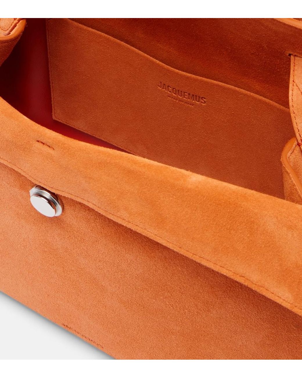 Jacquemus Orange Valerie Medium Suede Top-Handle Bag