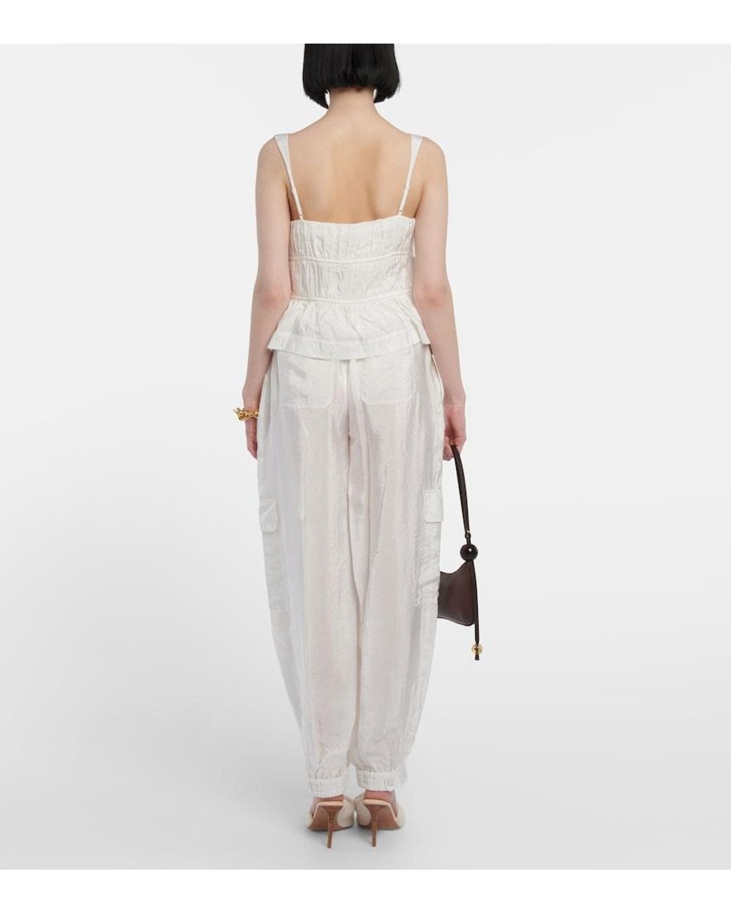 Jonathan Simkhai White Abilene Drawstring Shirt