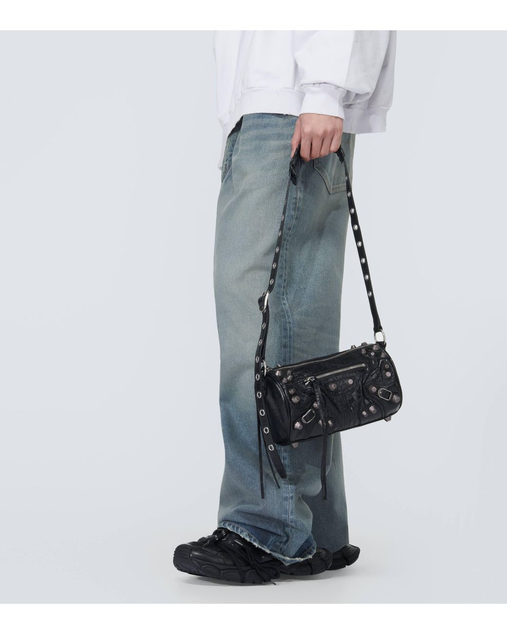 Balenciaga Le Cagole Cylinder Leather Shoulder Bag in White for Men Lyst Canada