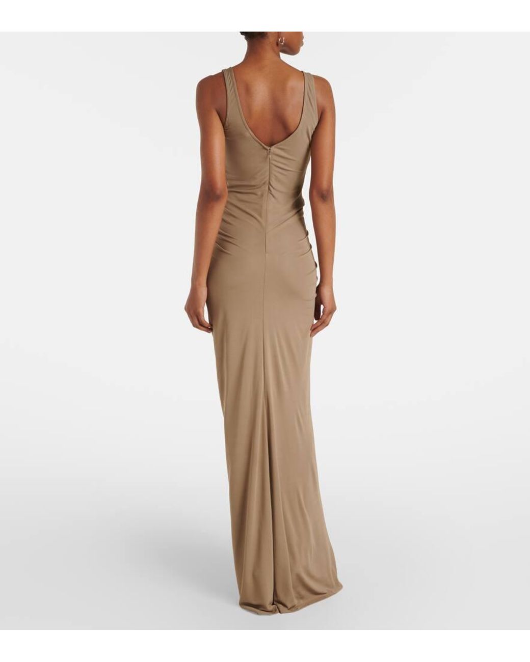 Christopher Esber Salacia Draped Jersey Maxi Dress in Natural | Lyst