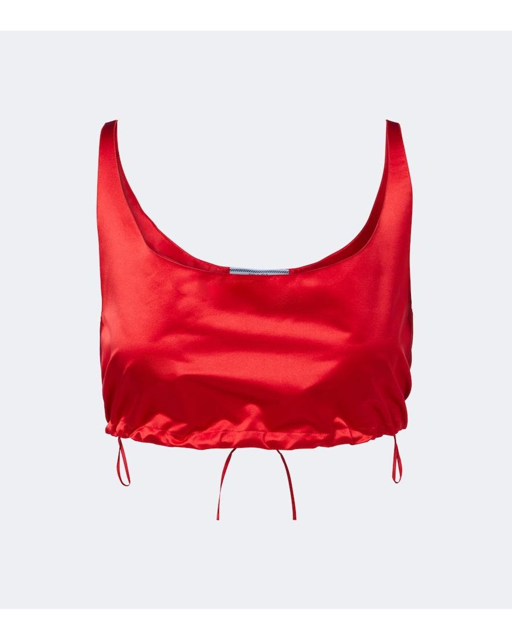 Prada Red Silk Duchesse Crop Top