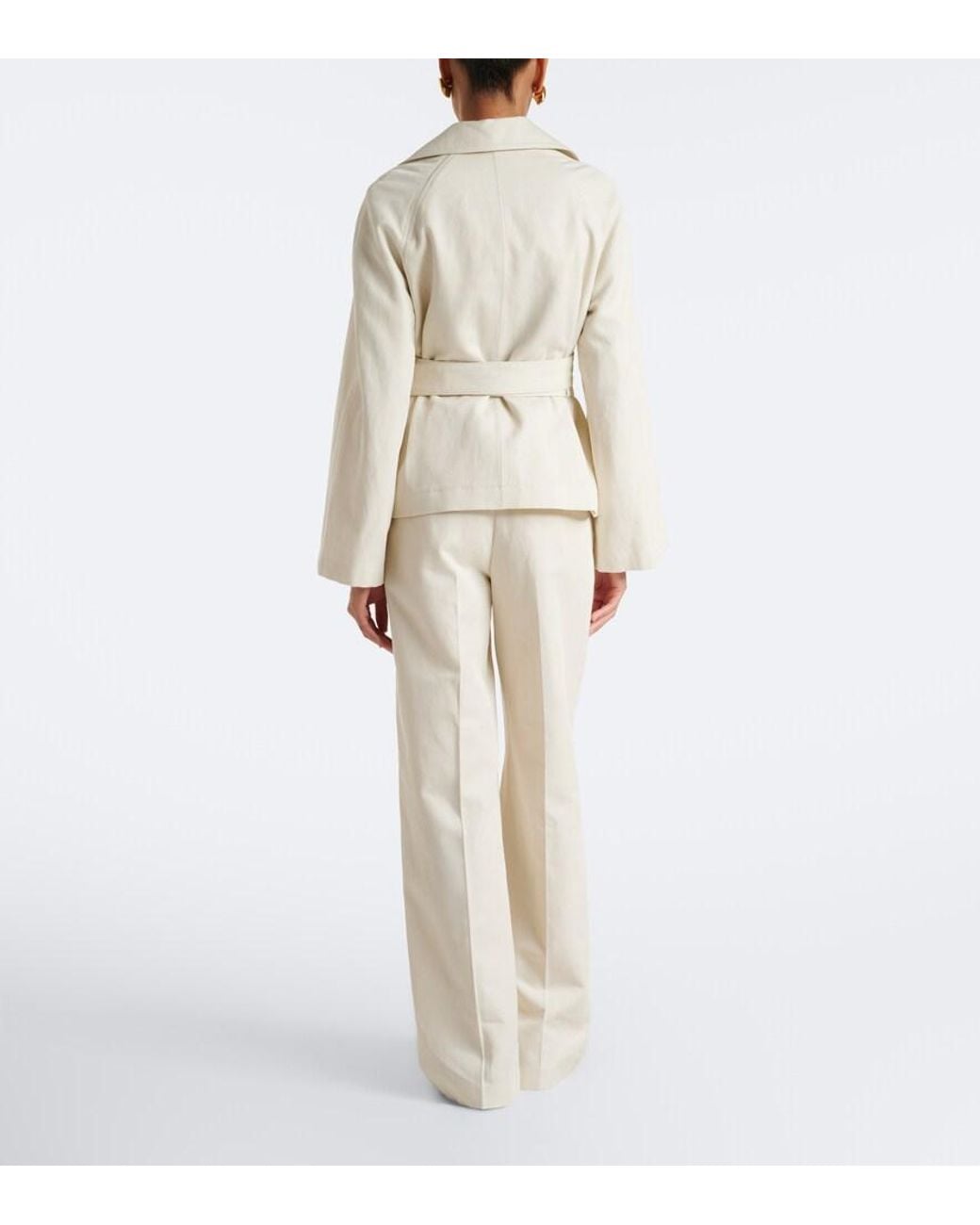 Joseph Natural Mitae Cotton And Linen Twill Straight Pants