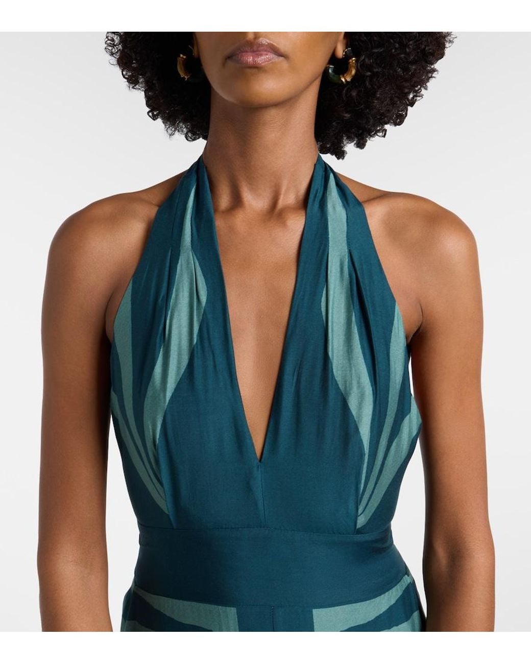 ViX Green Ina Printed Midi Dress