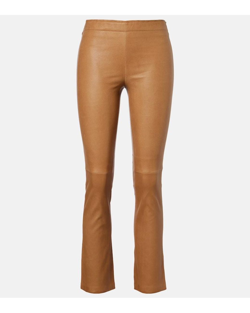 Stouls Brown Jp Twenty Leather Slim Pants