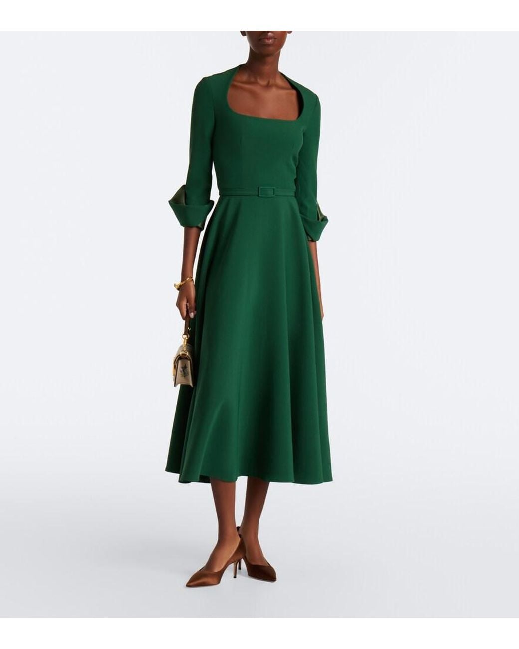 Safiyaa Green Ellis Crepe Cocktail Dress