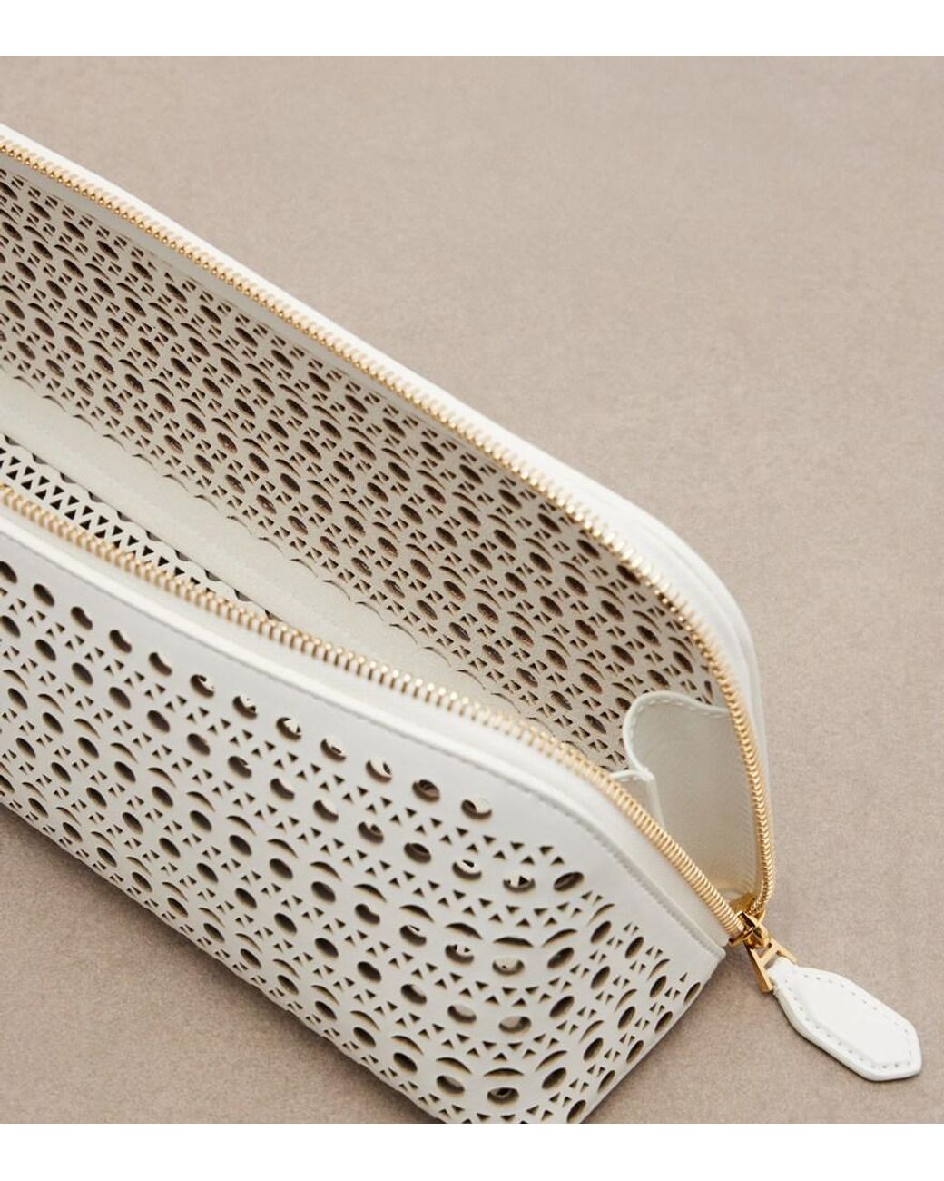 Alaïa Metallic Delta Vienne Leather Clutch