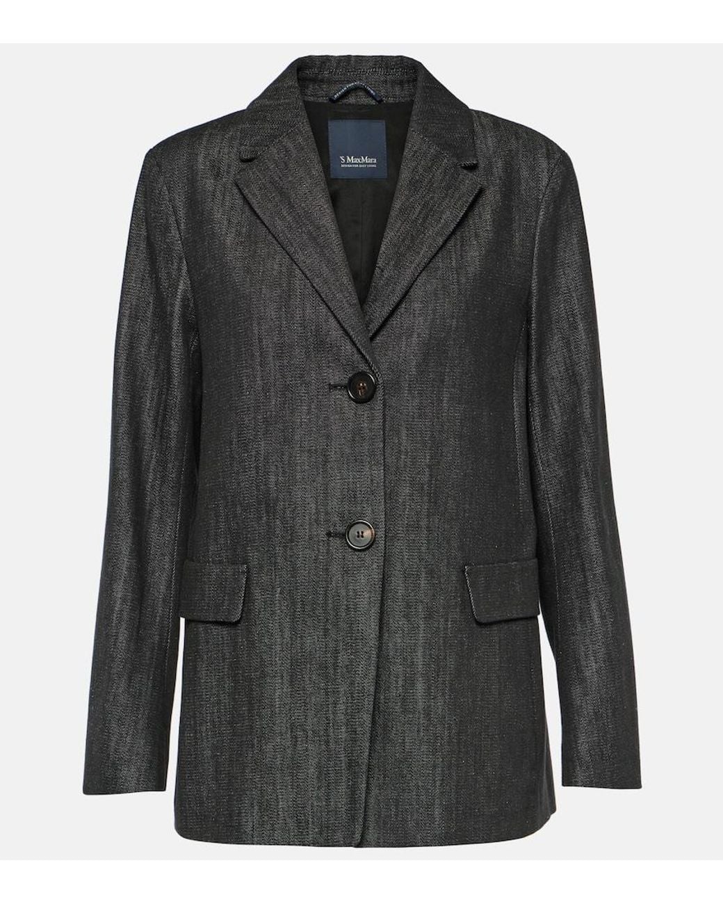Max Mara Black Murano Chambray Blazer