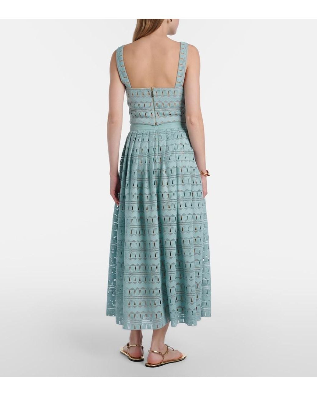 Elie Saab Blue Knitted Maxi Skirt