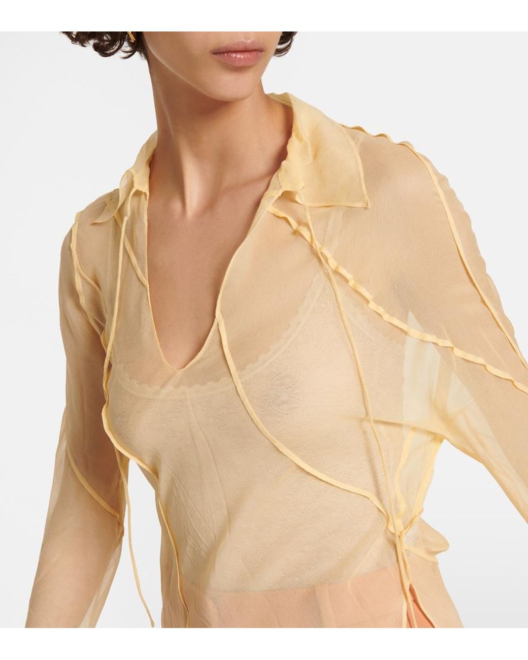 Victoria Beckham Natural Crepe De Chine Blouse