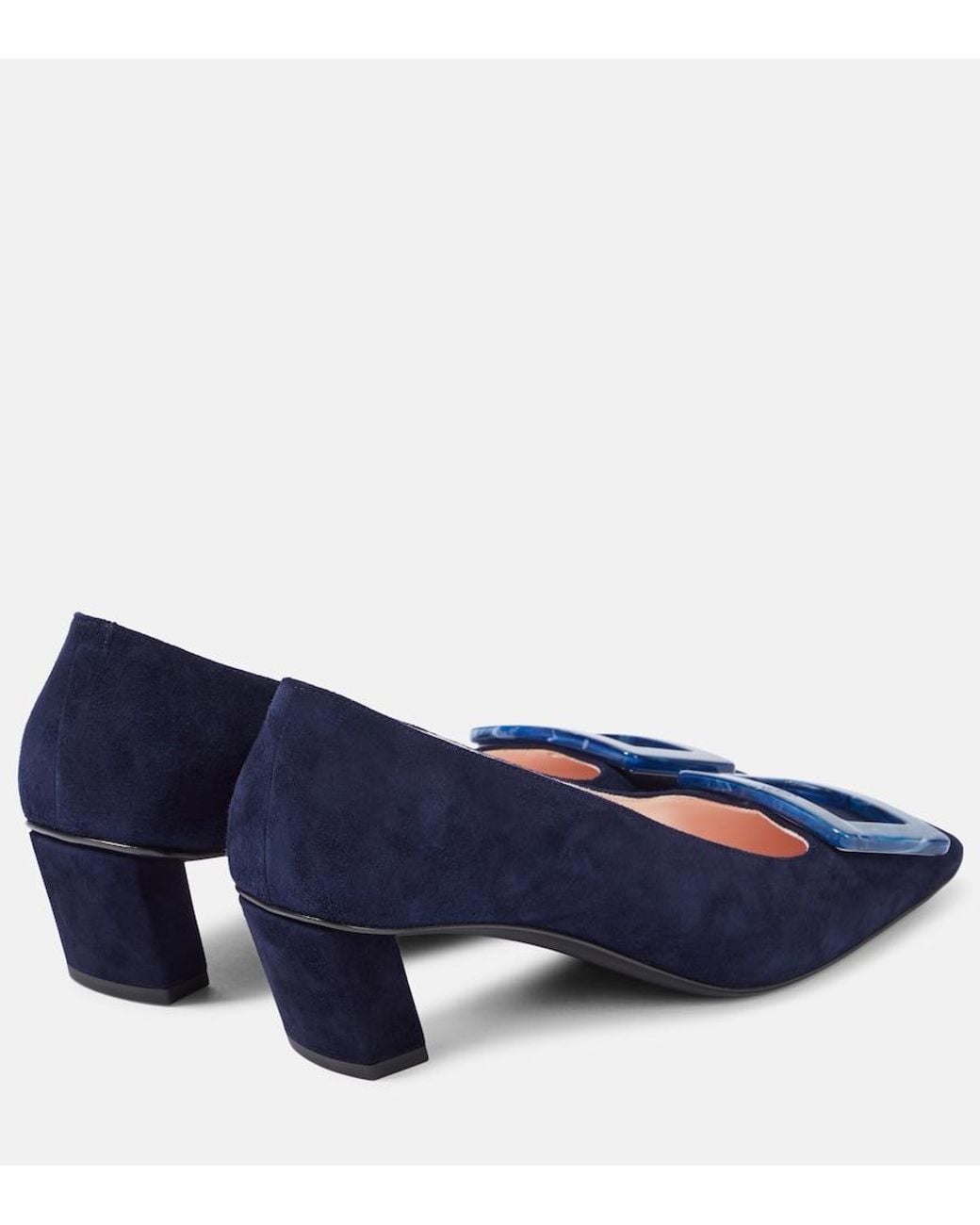 Roger Vivier Blue Belle Vivier 45 Suede Pumps