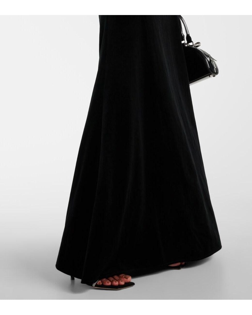 Self-Portrait Black Peplum Velvet Bustier Gown