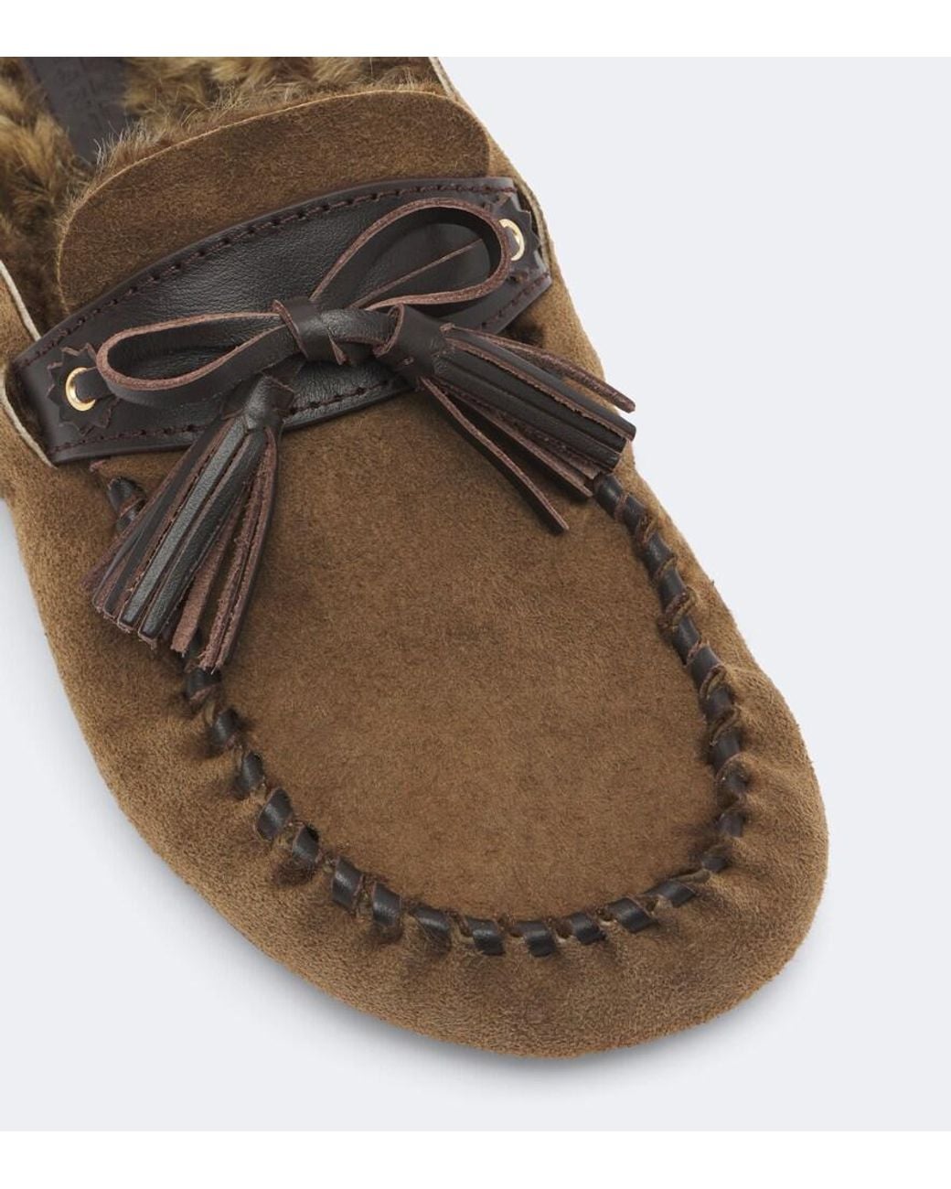 Isabel Marant Brown Malvin Shearling-Lined Suede Mules