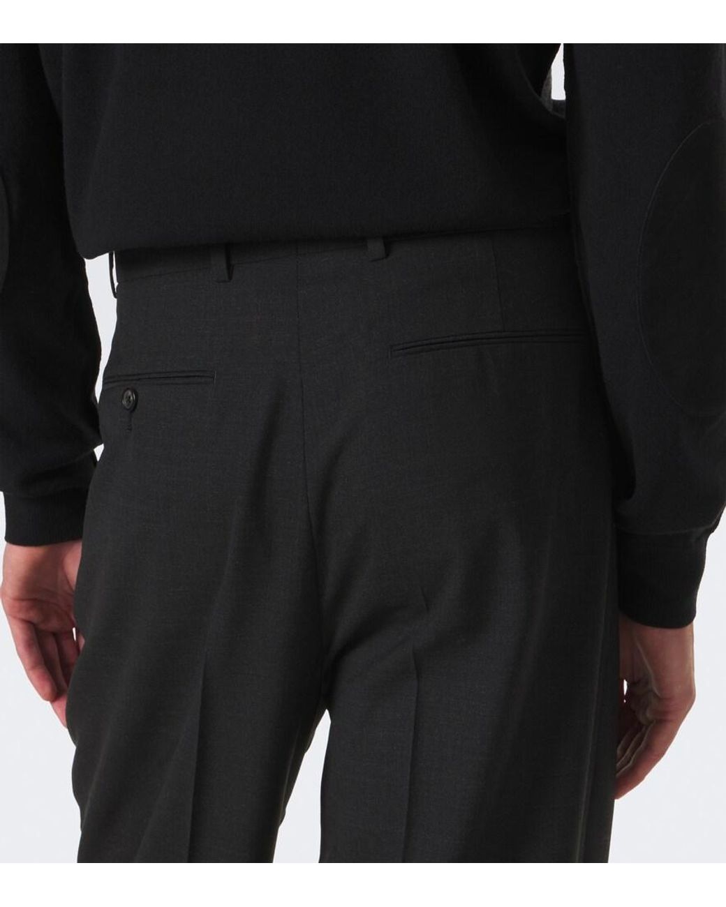 Maison Margiela Black Wool Wide-Leg Pants for men