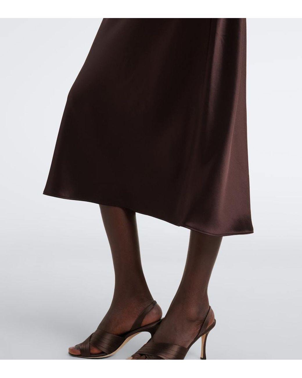 Dorothee Schumacher Black Shiny Statement Satin Midi Dress