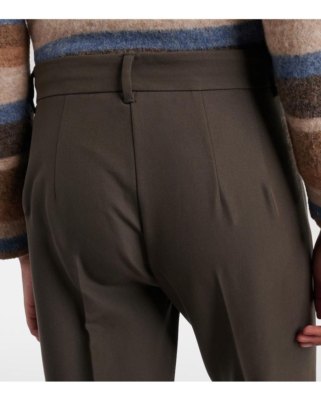 Max Mara Gray Fatina Cropped Straight Pants