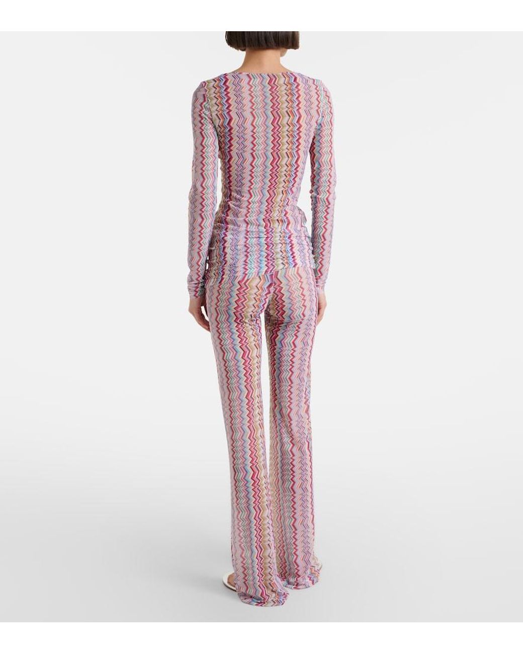 Missoni Pink Zigzag High-Rise Slim Pants
