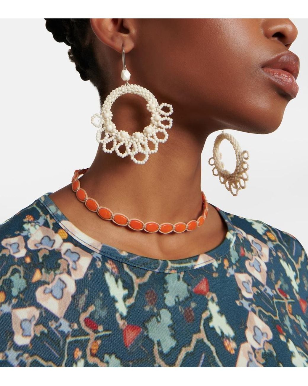 Isabel Marant Natural Talasi Beaded Earrings