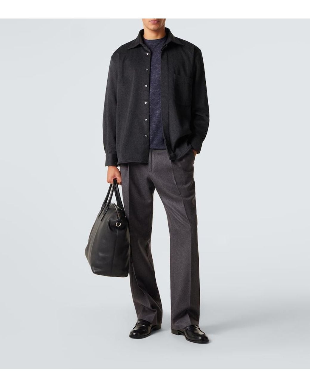 Gabriela Hearst Blue Cashmere, Silk, And Hemp T-Shirt for men