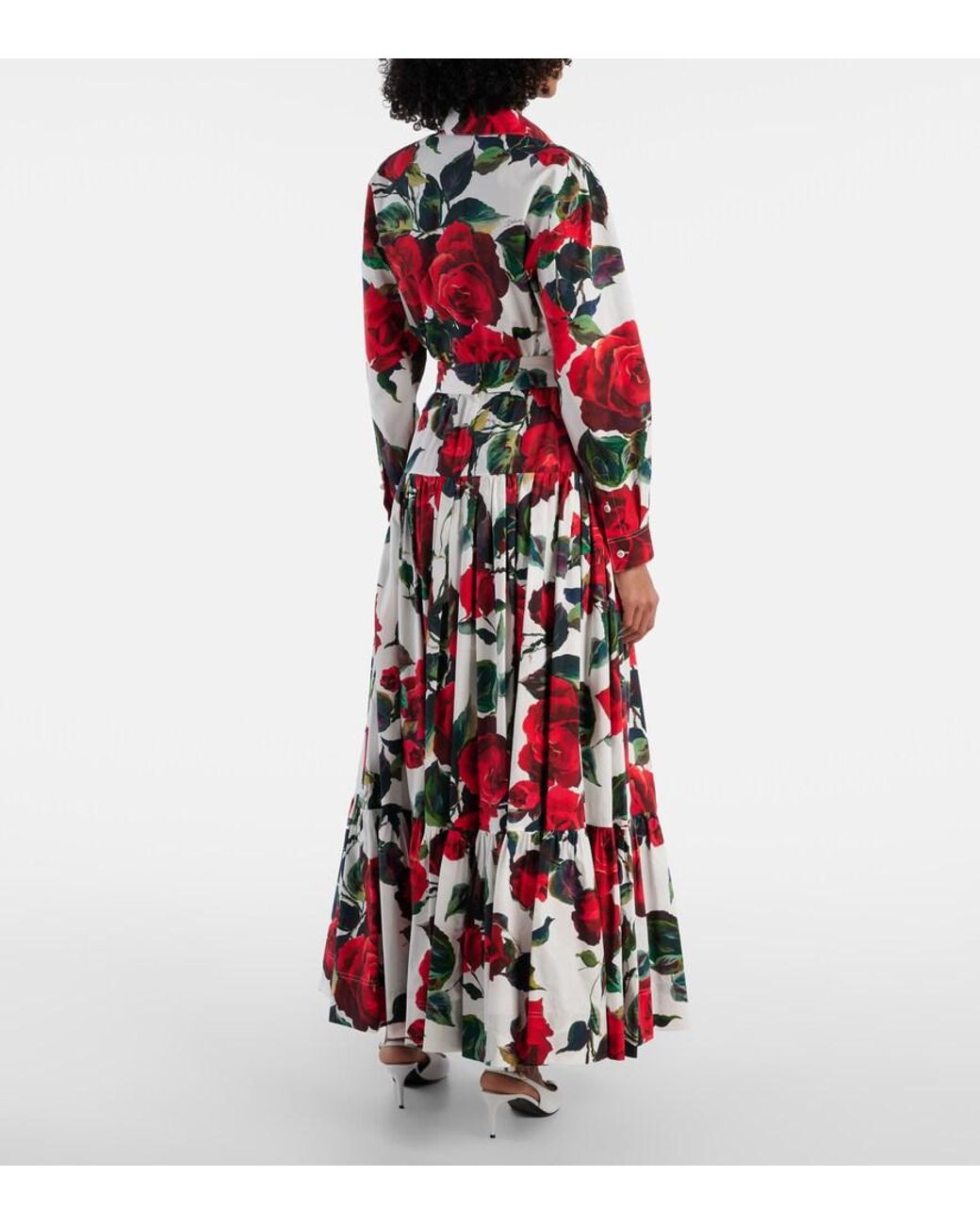 Dolce & Gabbana Floral Tiered Cotton Maxi Skirt