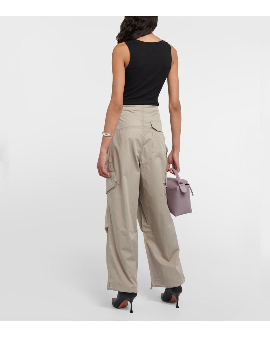 Agolde Natural Ginerva Cotton Poplin Cargo Pants