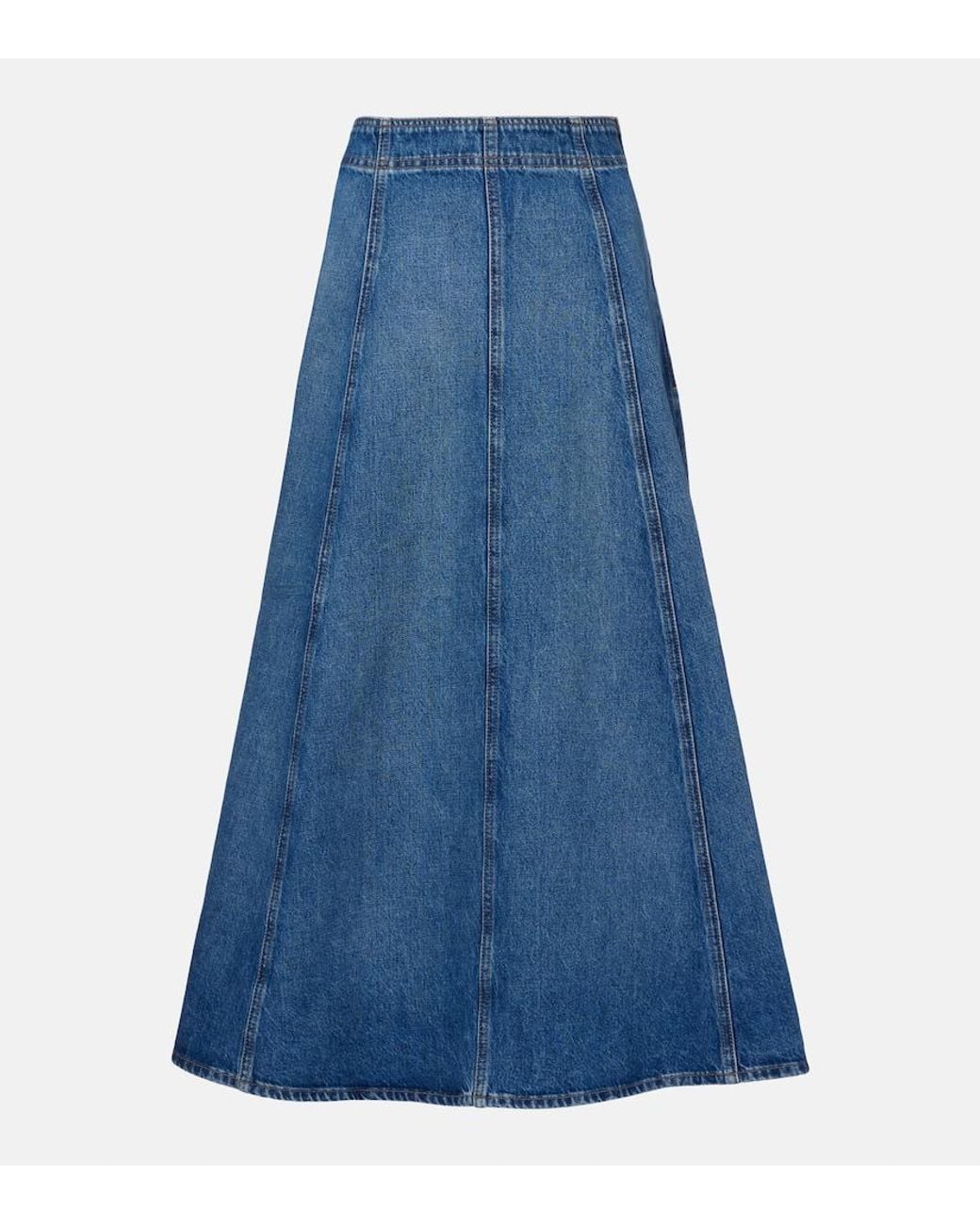 Ulla Johnson Blue Uma Denim Midi Skirt