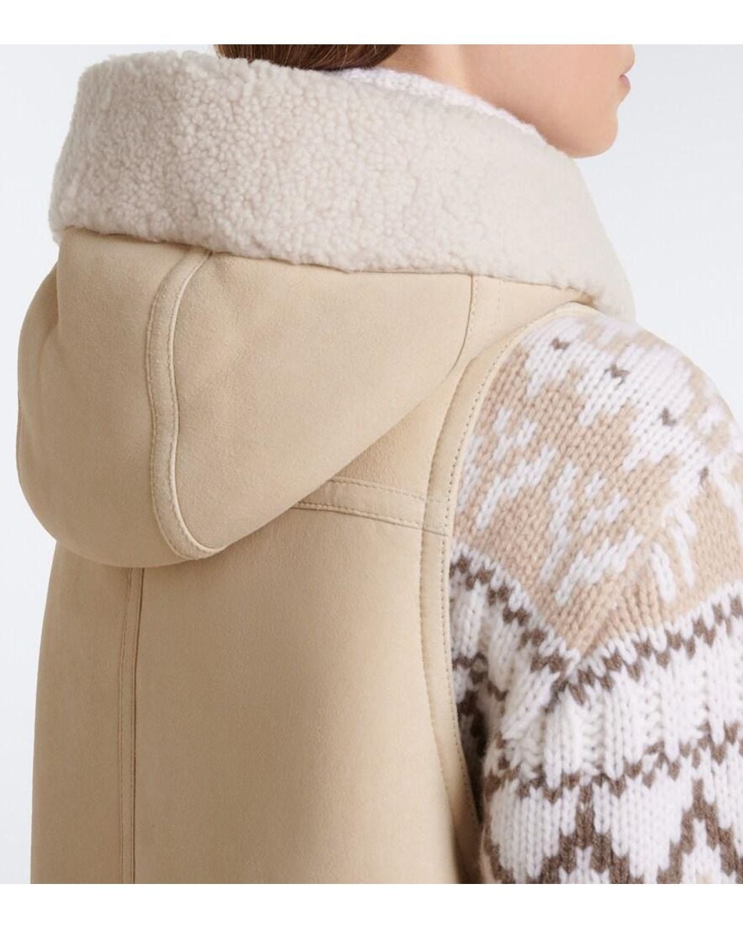 Bogner Natural Lonal Shearling-Trimmed Suede Ski Vest