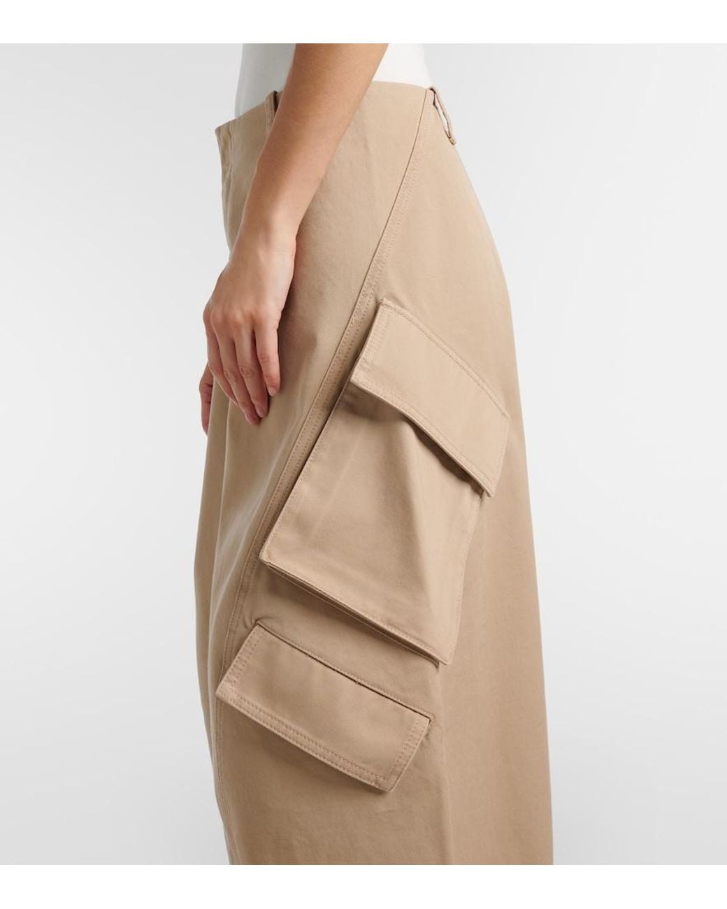 Alaïa Natural Cotton Cargo Pants