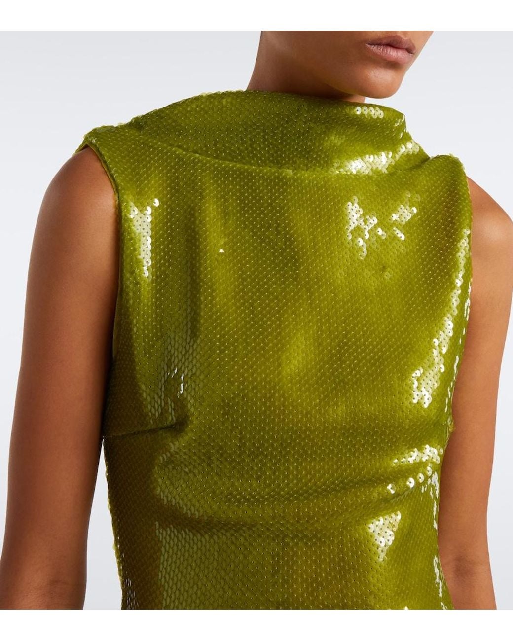 retroféte Green Liela Sequined Gown