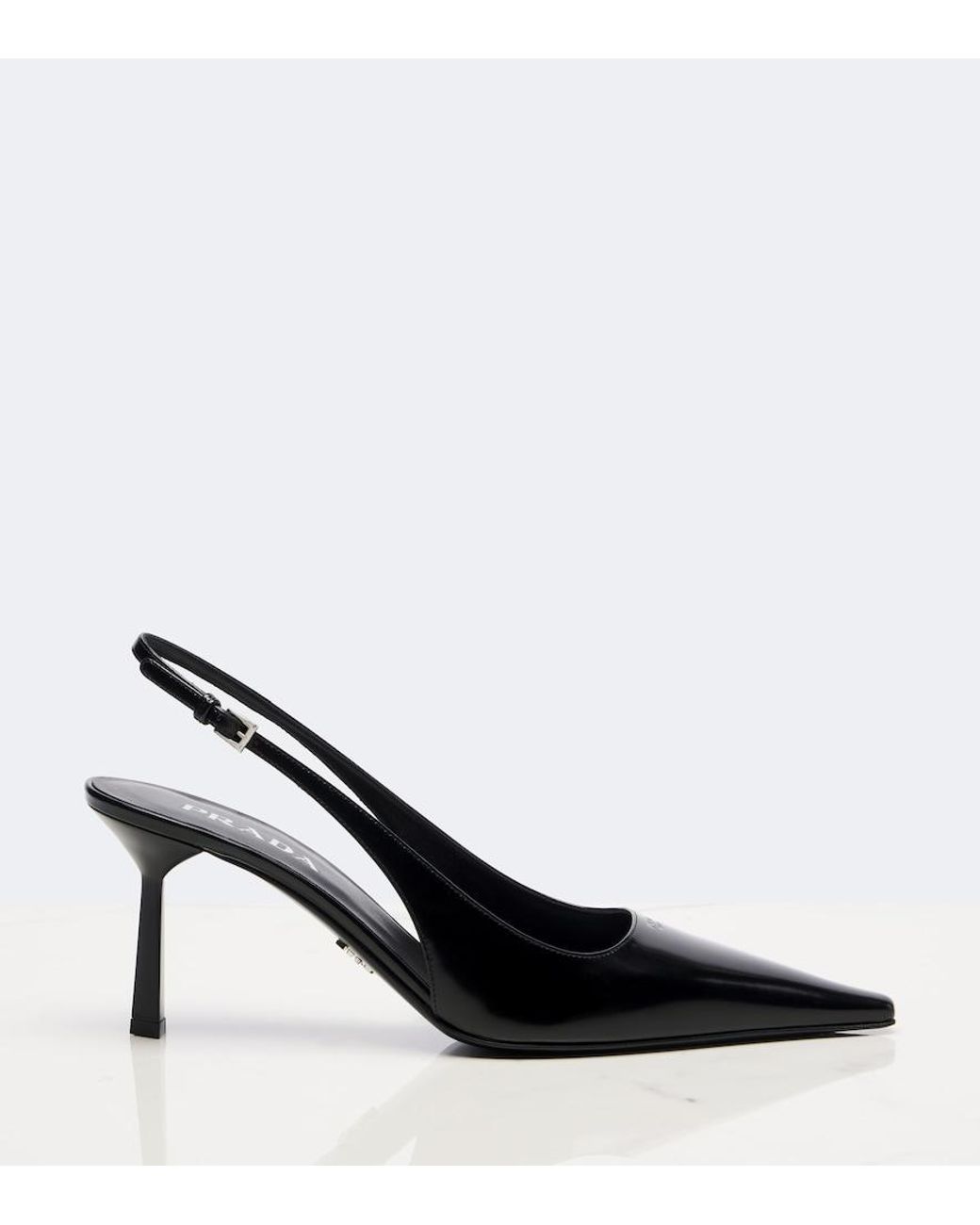 Prada Black Leather Slingback Pumps
