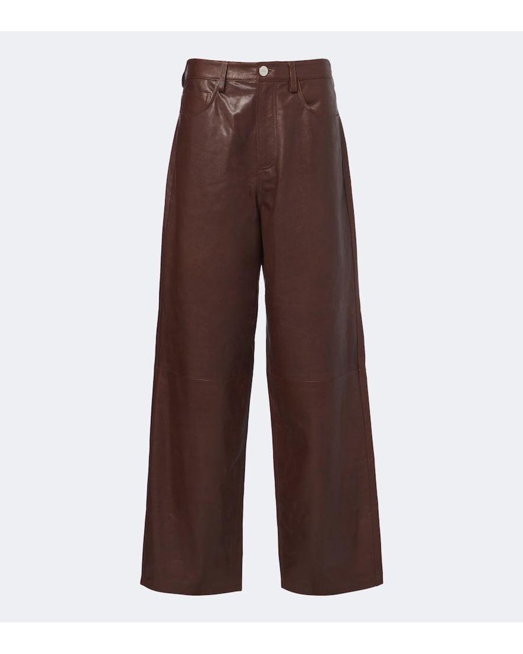 Rohe Brown Leather Wide-Leg Pants