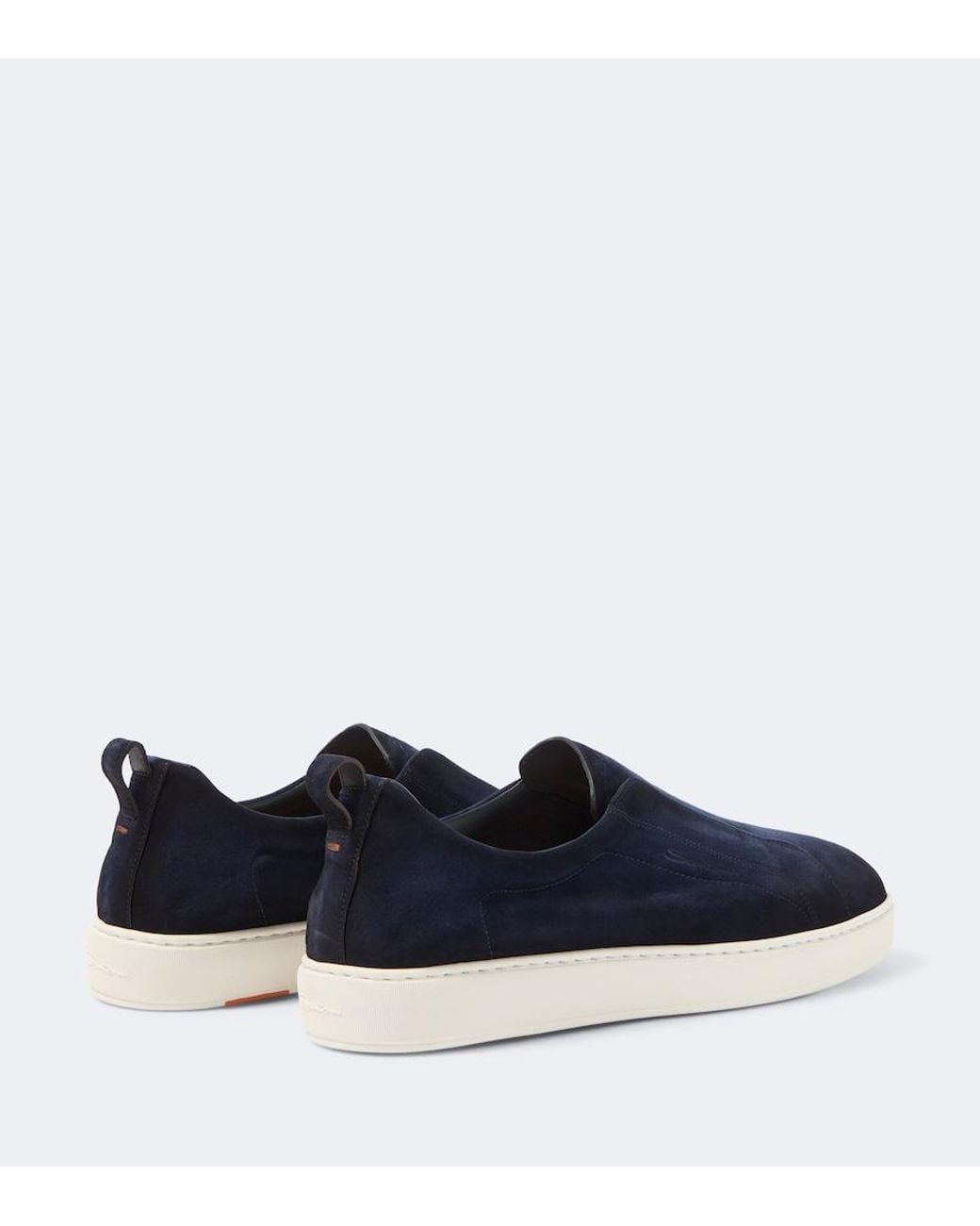 Santoni Blue Suede Slip-On Sneakers for men