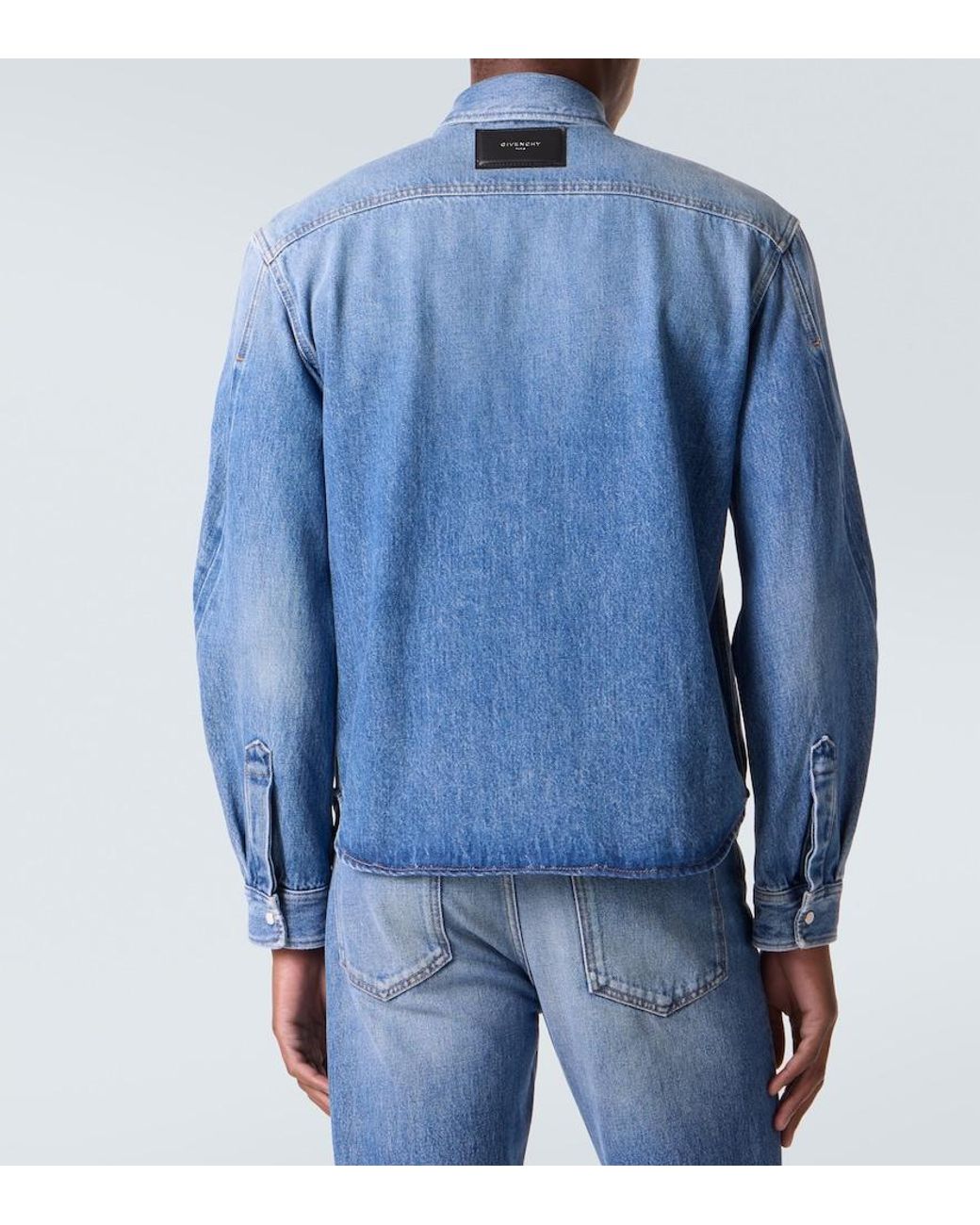 Givenchy Blue Couture Seam Denim Shirt for men