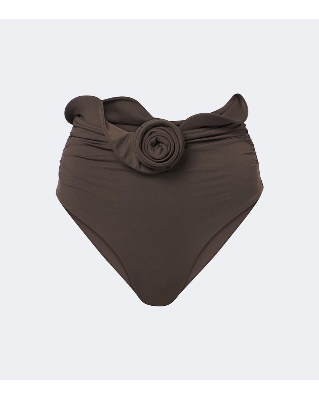 Magda Butrym Brown Floral-Applique Bikini Bottoms