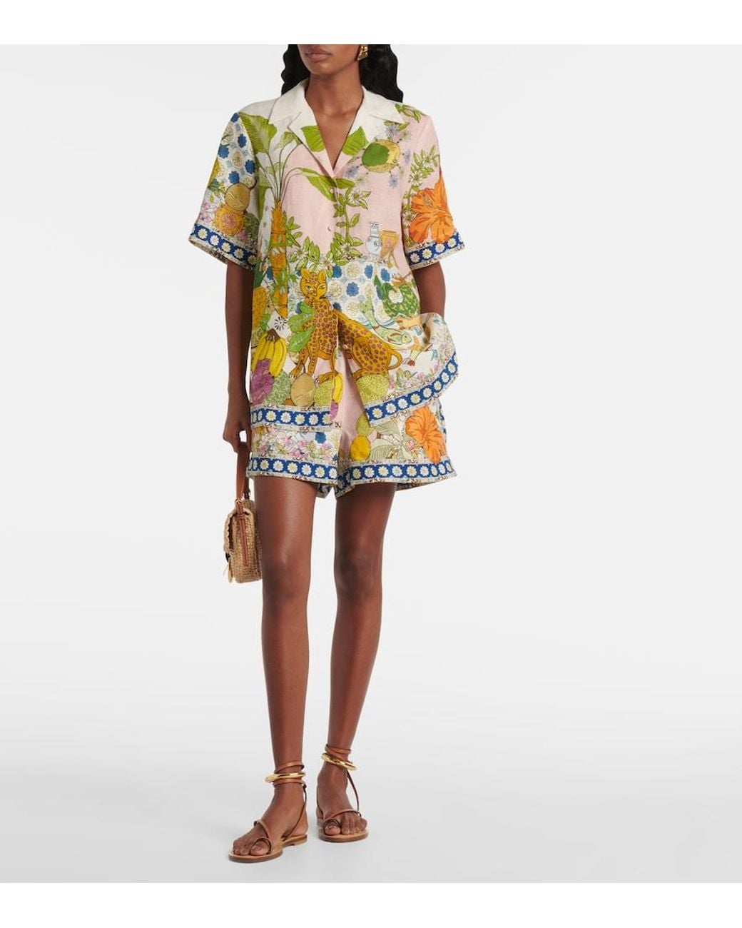 ALÉMAIS Metallic Hazel Printed Linen Shirt