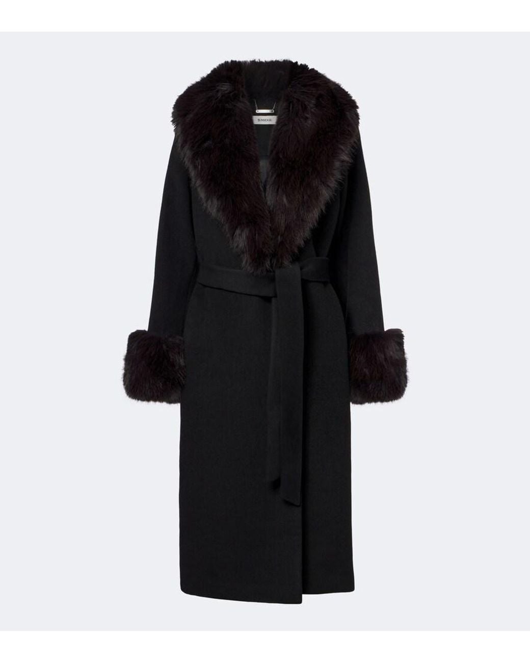 Jonathan Simkhai Black Kinsley Wool-Blend Wrap Coat