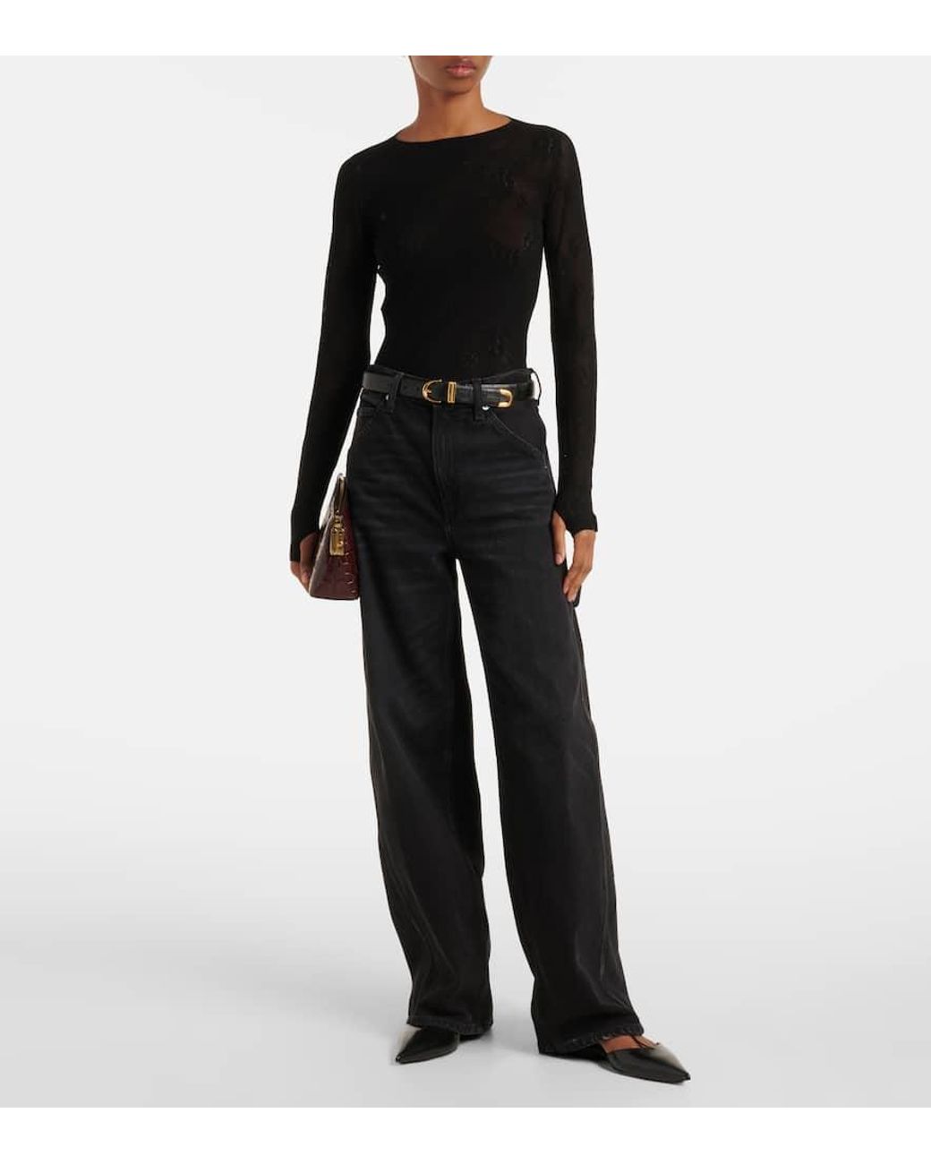 Victoria Beckham Black Backless Bodysuit