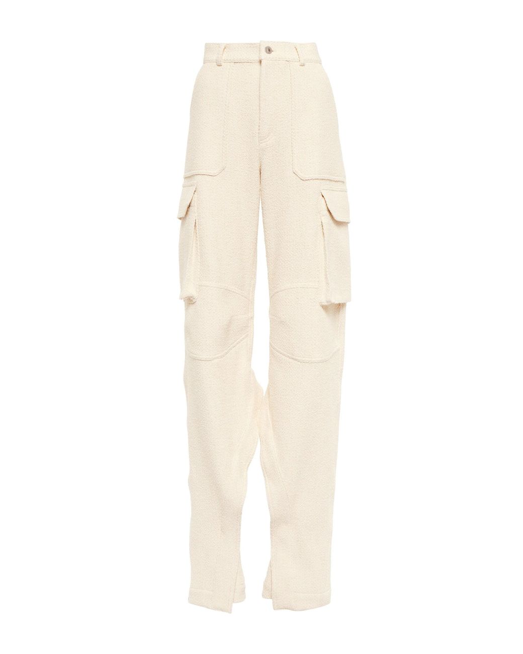 The Attico Bouclé Cargo Pants in Natural | Lyst