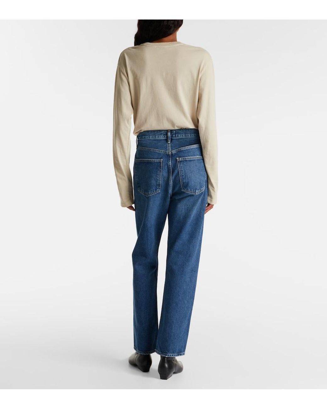 Agolde Blue '90S Mid-Rise Straight Jeans