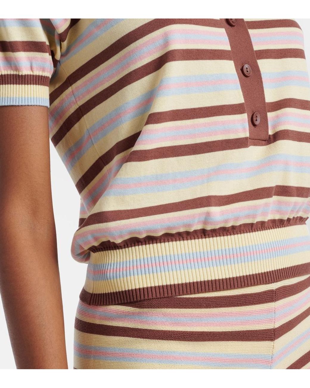 Faithfull The Brand Multicolor Sable Striped Cotton-Blend Polo Shirt