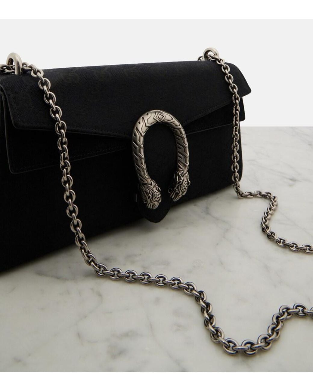 Gucci Black Dionysus Small Gg Canvas Shoulder Bag