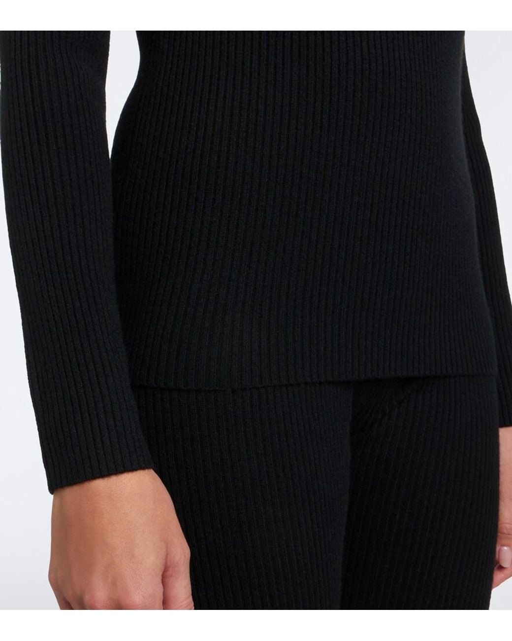 Yves Salomon Black Wool And Cashmere-Blend Turtleneck Sweater