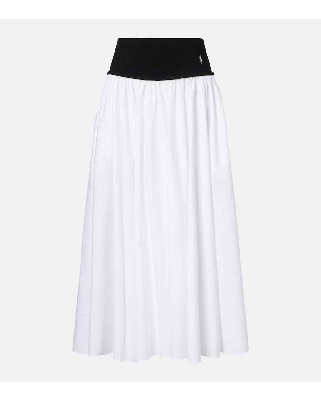 Polo Ralph Lauren White Paneled Midi Skirt