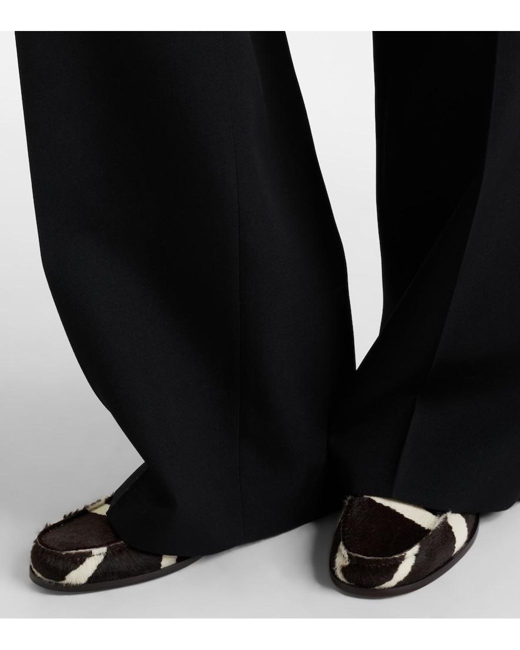 Tod's Black Printed Calf Hair Loafers